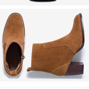 NEW BERNARDO Made In Brazil Suede Norwich Booties in tobacco for women 725 8j4